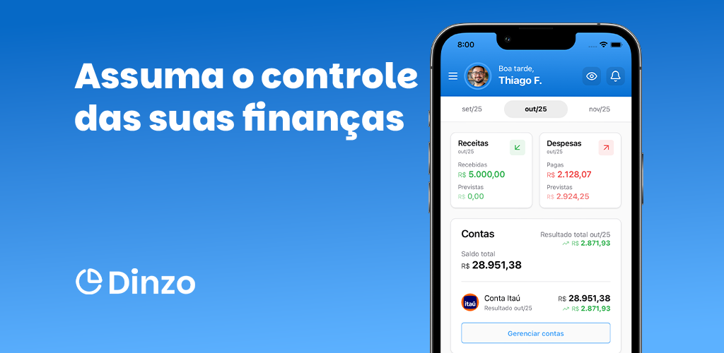 Vídeo UGC mostrando o Dinzo, app de finanças pessoais